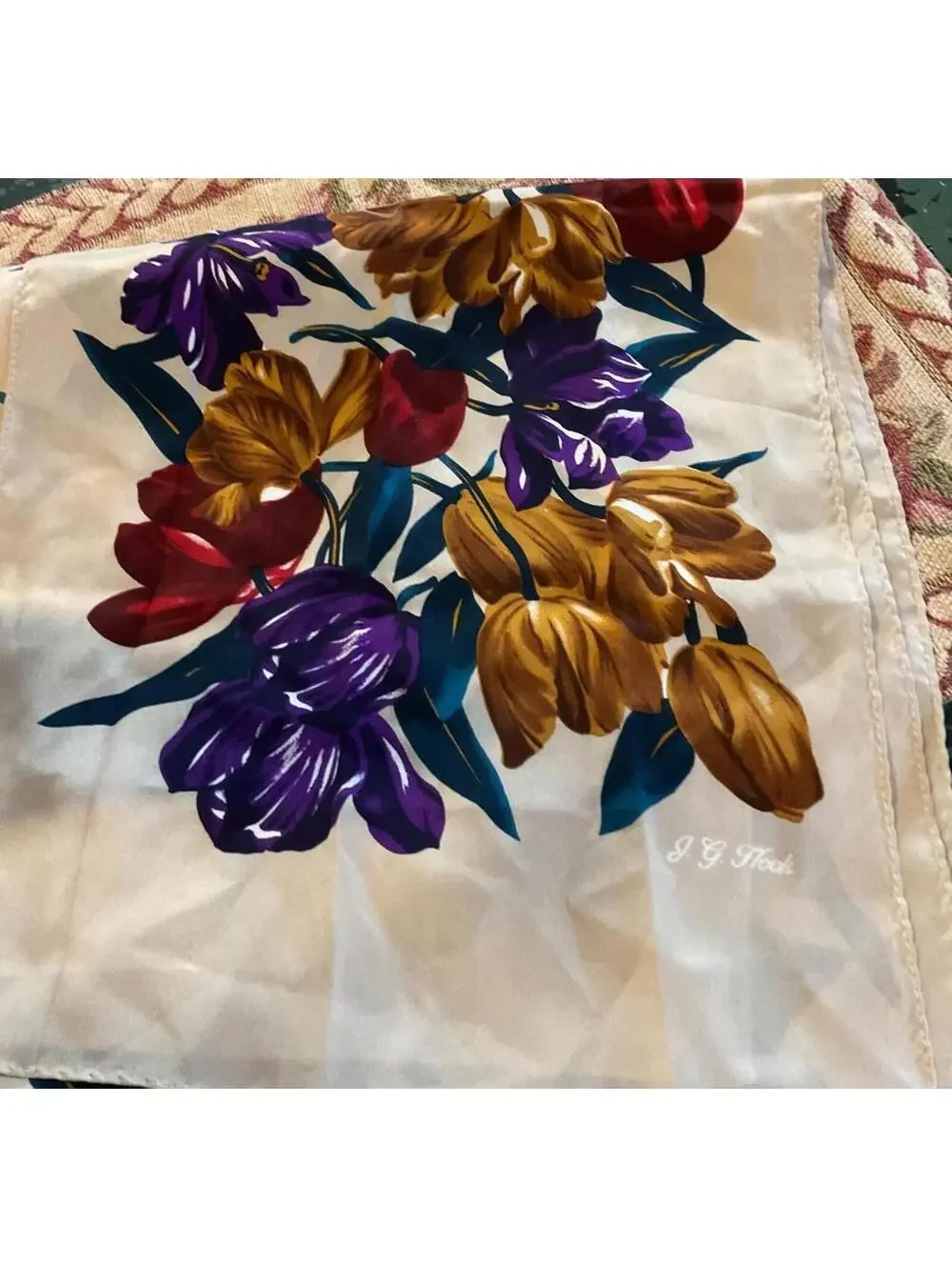 J.G. Hook Floral Scarf - Elegant Silk Blend